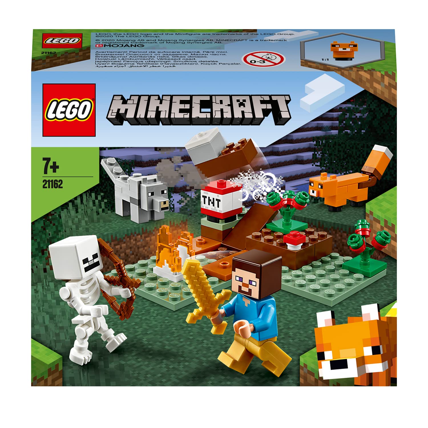 Конструктор Lego Minecraft Taiga Adventure с фигурками Стива, Волка и Лисицы для детей от 7 лет, фото №7