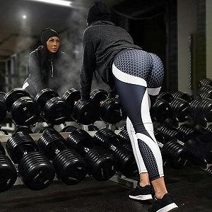 Леггинсы JokeLomple Спортивные  3D ЖенскиеДля йоги Принт Обрезанные Тренировочные Для тонких тренировок Черные  Женские Элегантные Эластичные Черно-белые  с узором synthetic.ua - Фото 1