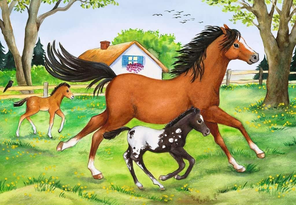 Дитячий пазл Ravensburger 08882 World of Horses 2 x 24 елементи, фото №3
