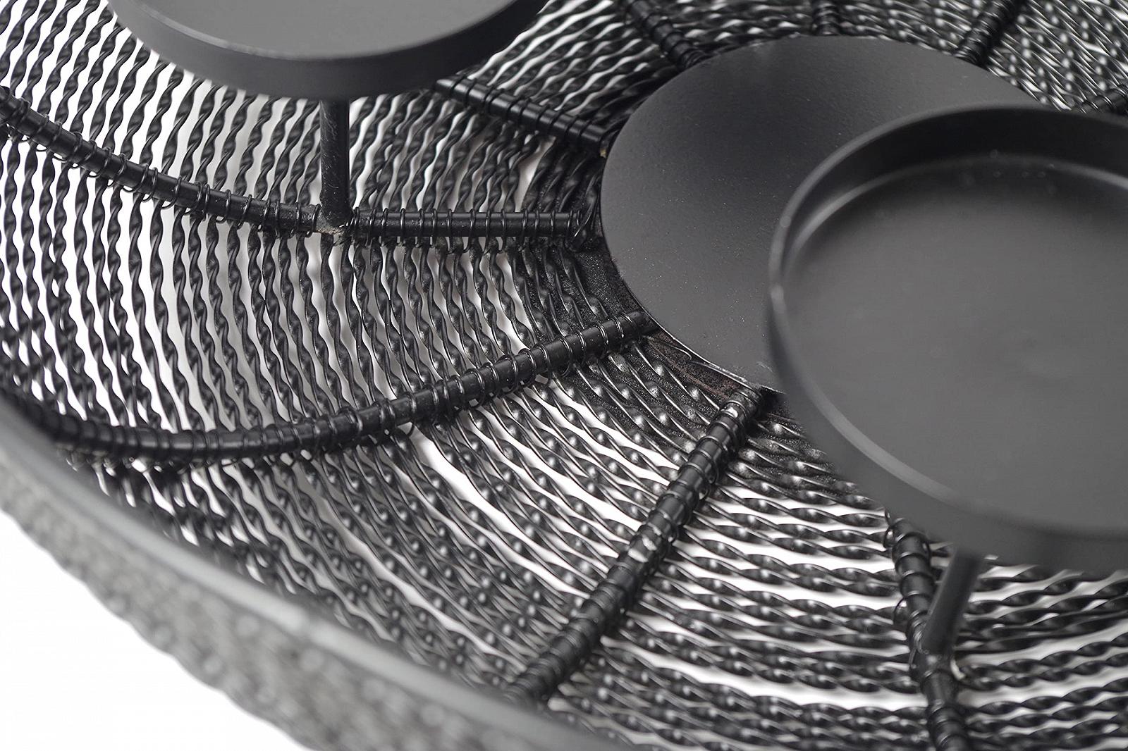 Підсвічник Коболо Декоративна Миска Адвентський Вінець Металева Чорний для 4 свічок 38 см, фото №6