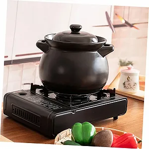 Керамічний горщик для рису та супу жаростійкий Чорний synthetic.ua - Фото 1