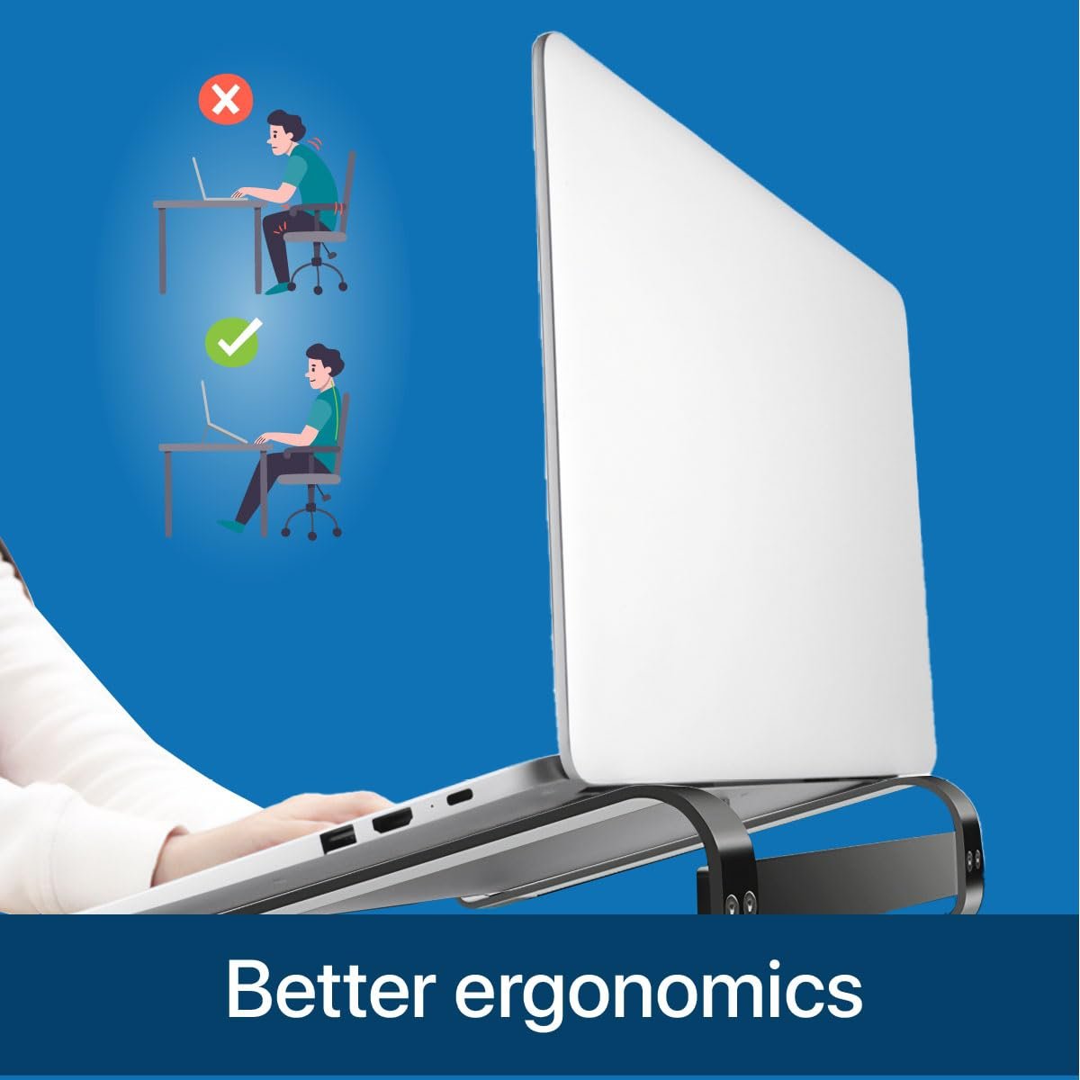 Подставка для ноутбука MMOBIEL Универсальная 10-18 дюймов Алюминий, фото №6