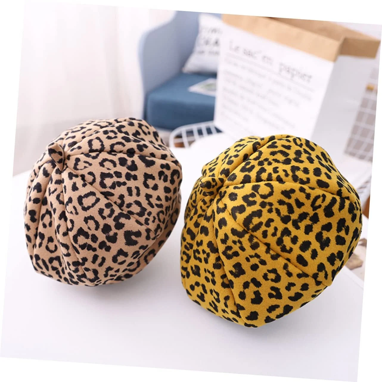 Берет OATIPHO з леопардовим принтом Жовтий, фото №7 Берет OATIPHO з леопардовим принтом Жовтий, фото №7