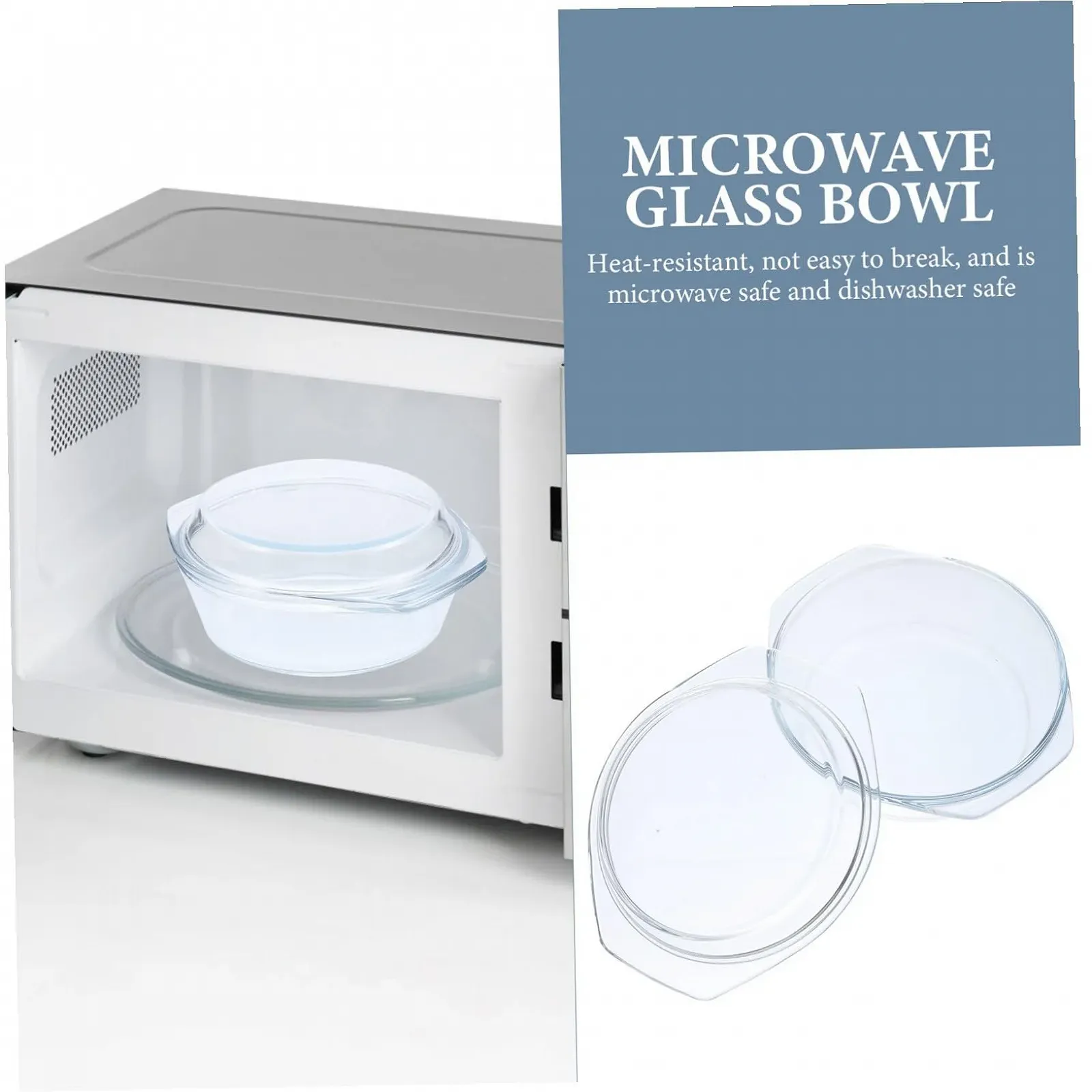 Кастрюля стеклянная NOLITOY для микроволновой печи с плоской крышкой жаропрочная штабелируемая Прозрачный, фото №3