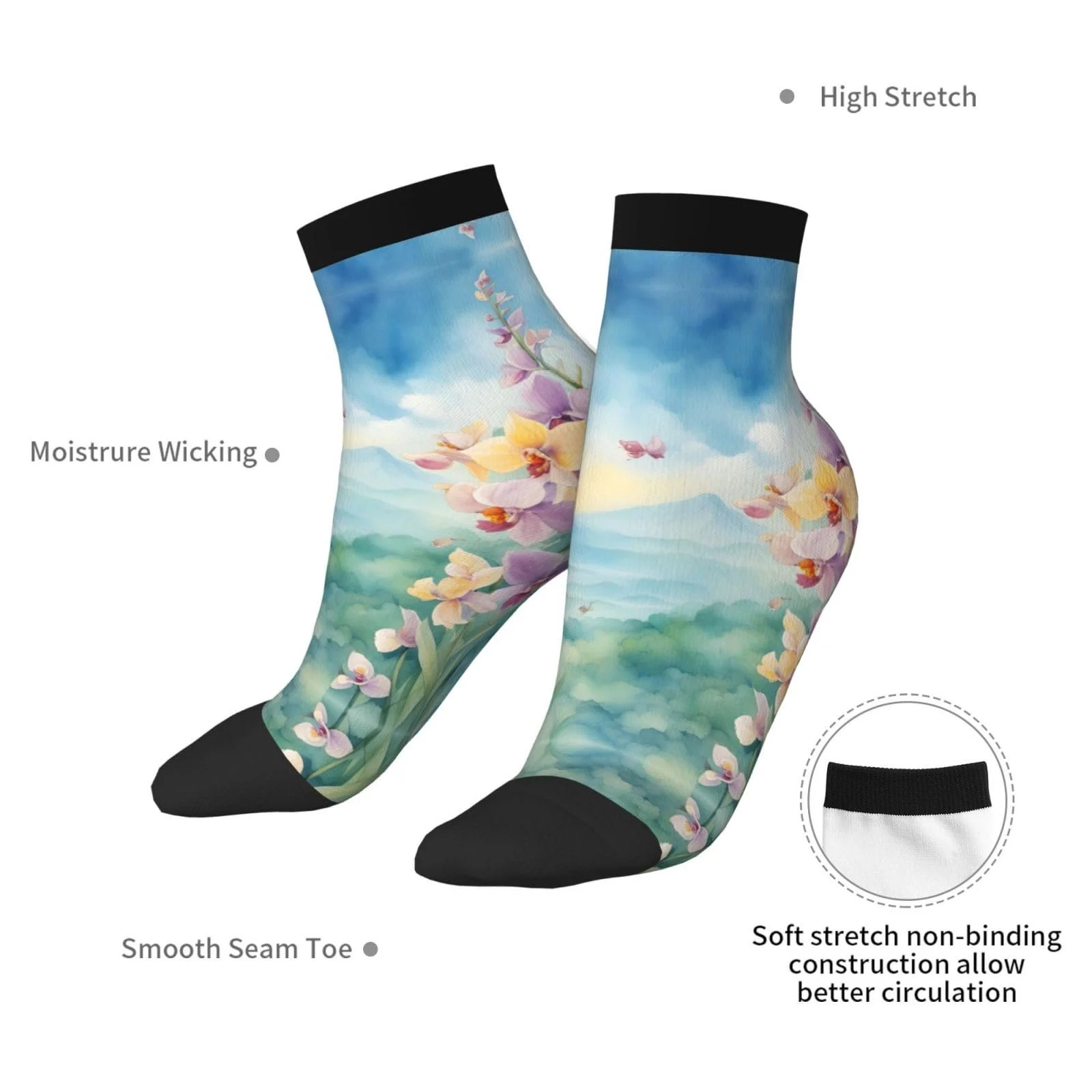 Шкарпетки Квітка Орхідея Метелик One Size, фото №7