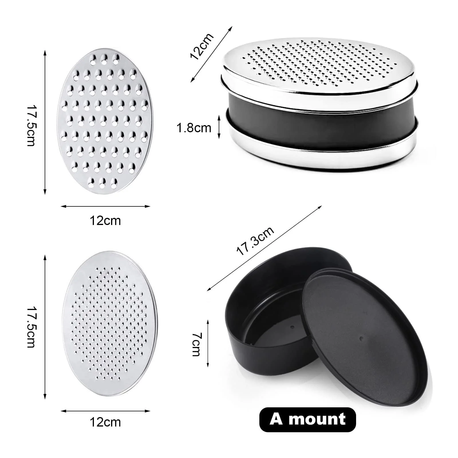 Терка для сиру з контейнером Berglander, для овочів з нержавіючої сталі, подвійна, фото №2