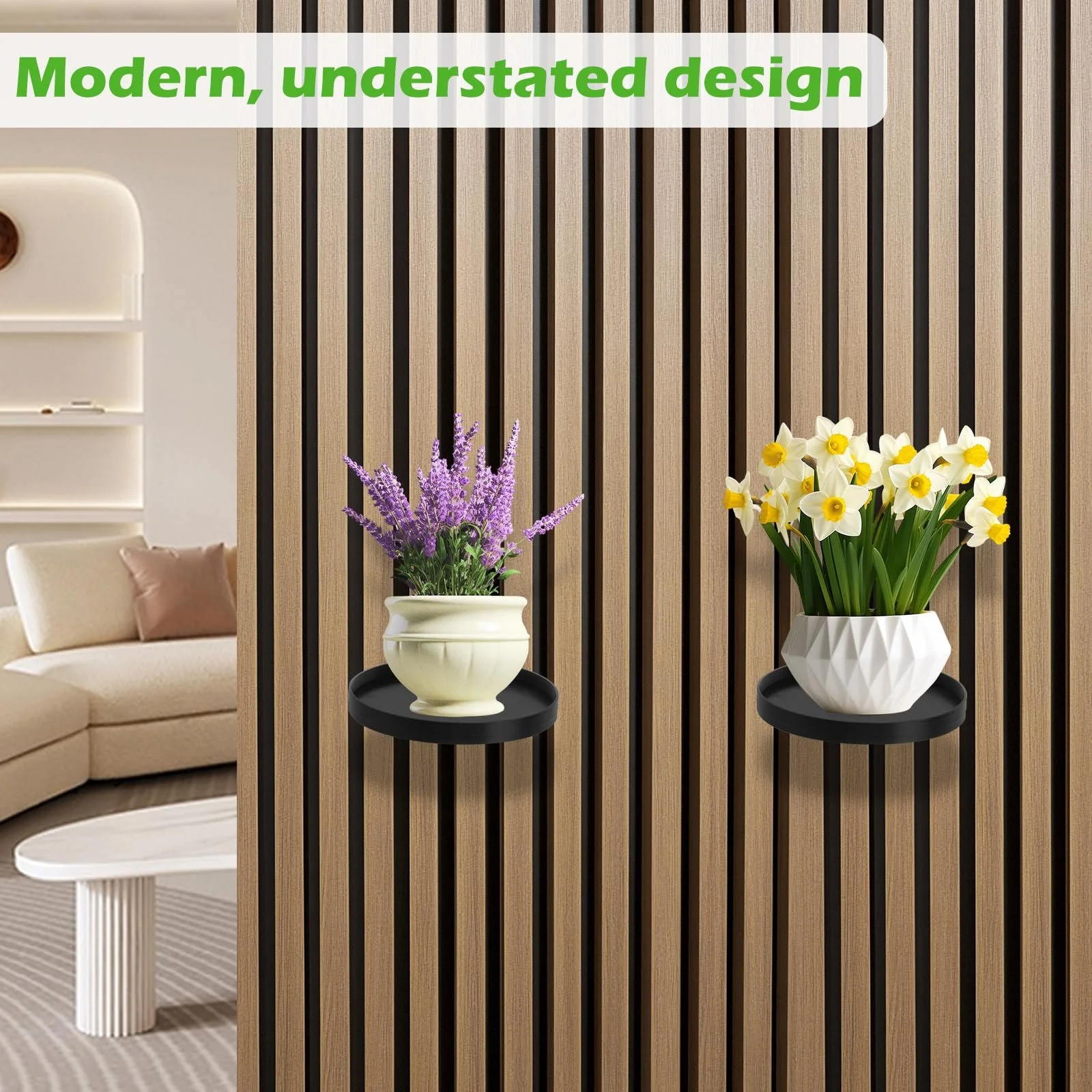 Держатель для растений набор из 2 шт. для акустических панелей без сверления черный, фото №6