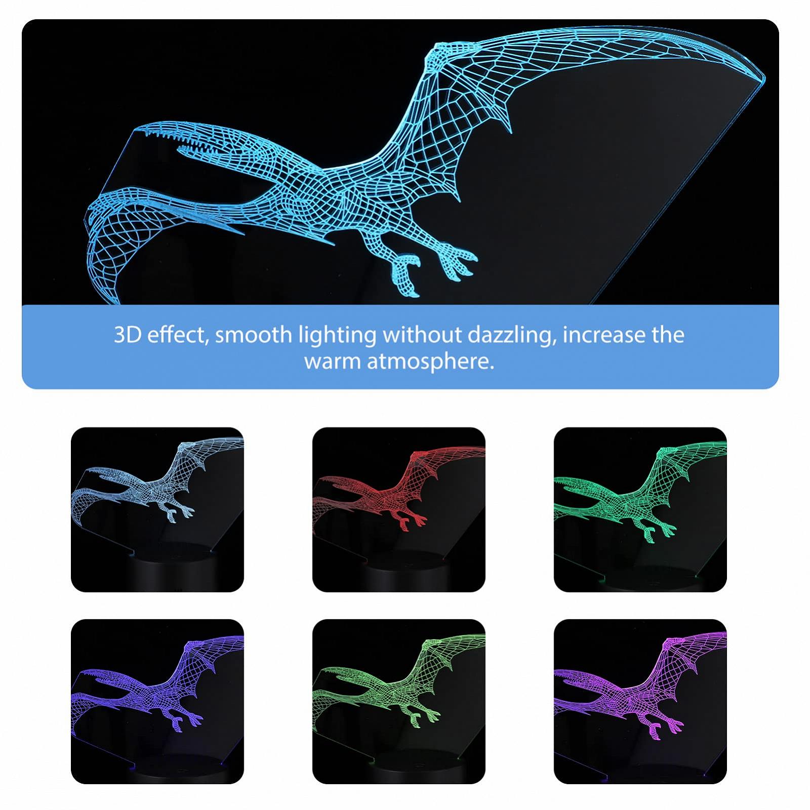 Лампа TOYANDONA 2 Pieces 3D Светильник LED Динозавр Цветная для Комнаты, фото №6 Лампа TOYANDONA 2 Pieces 3D Светильник LED Динозавр Цветная для Комнаты, фото №6