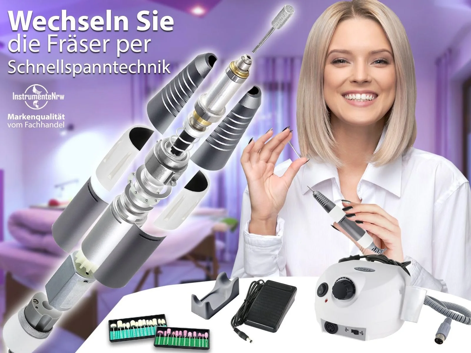 Пристрій для нігтів і алмазним шліфувальним кругом, фото №2