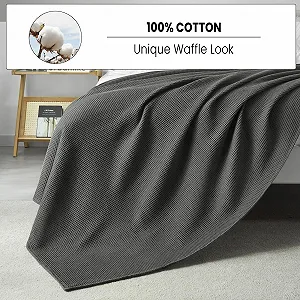 Покривало WOLTU Вафельний вигляд 170 x 210 см Темно-сірий synthetic.ua - Фото 1