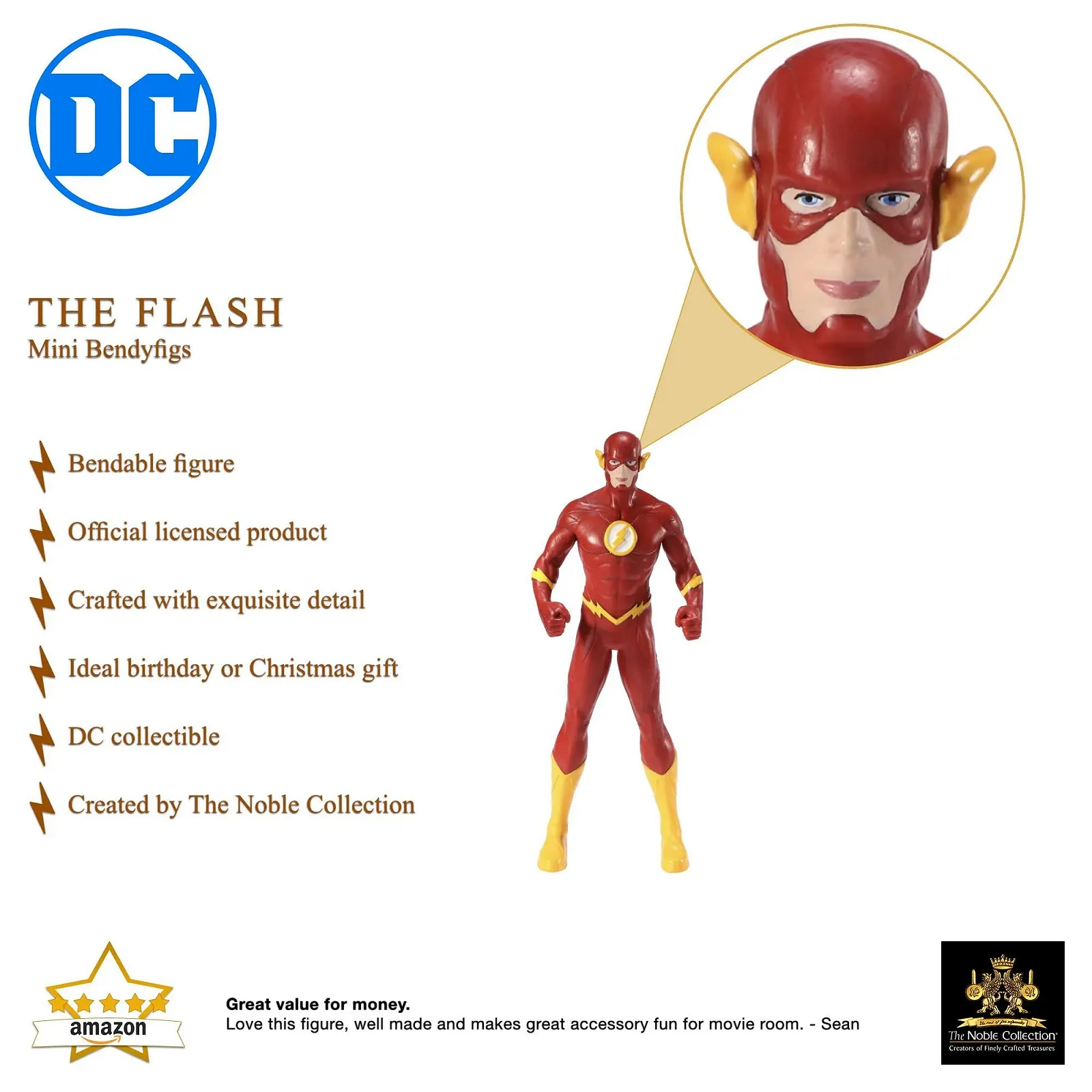 Гнучка фігурка The Noble Collection DC Flash Mini Bendyfig, фото №2