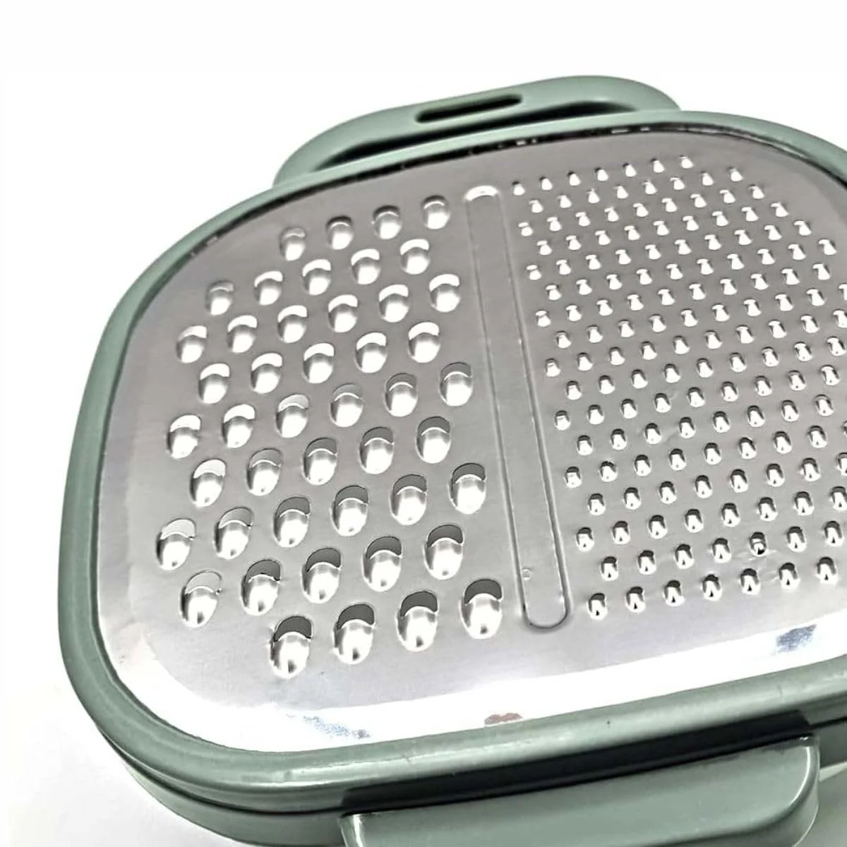 Терка 2 в 1 з контейнером Дрібне та середнє лезо з нержавіючої сталі Ручна, фото №7