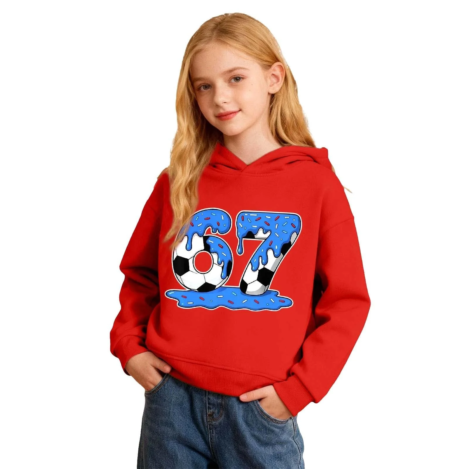 Худи для девочки с принтом 67, Brand отсутствует, серия отсутствует, модель отсутствует, размер 140, 158, 152, 134, 176, цвет отсутствует, фото №1
