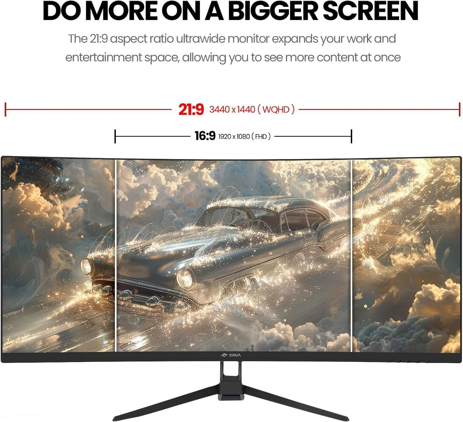 Монитор 34" CRUA CR340HDU 2K VA 165 Гц, фото №3