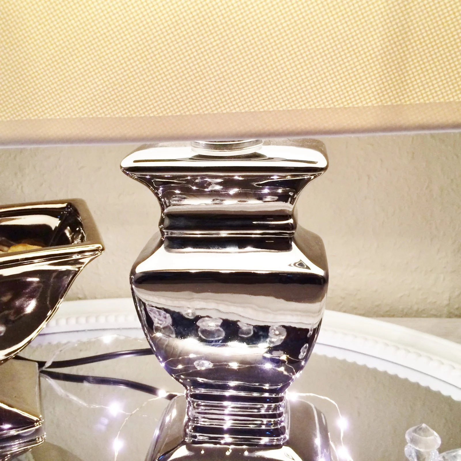 Настільна лампа DRULINE Silver Lady 35 см Біло-сріблястий, фото №4