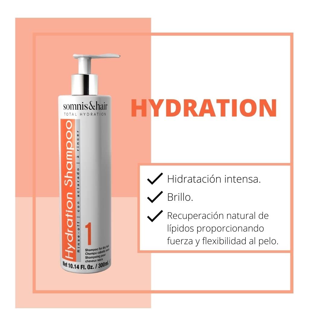 Шампунь Somnis&Hair by abril et nature Hydration 300 мл Maximum Moisturising для сухого і пошкодженого волосся Веганський, фото №3