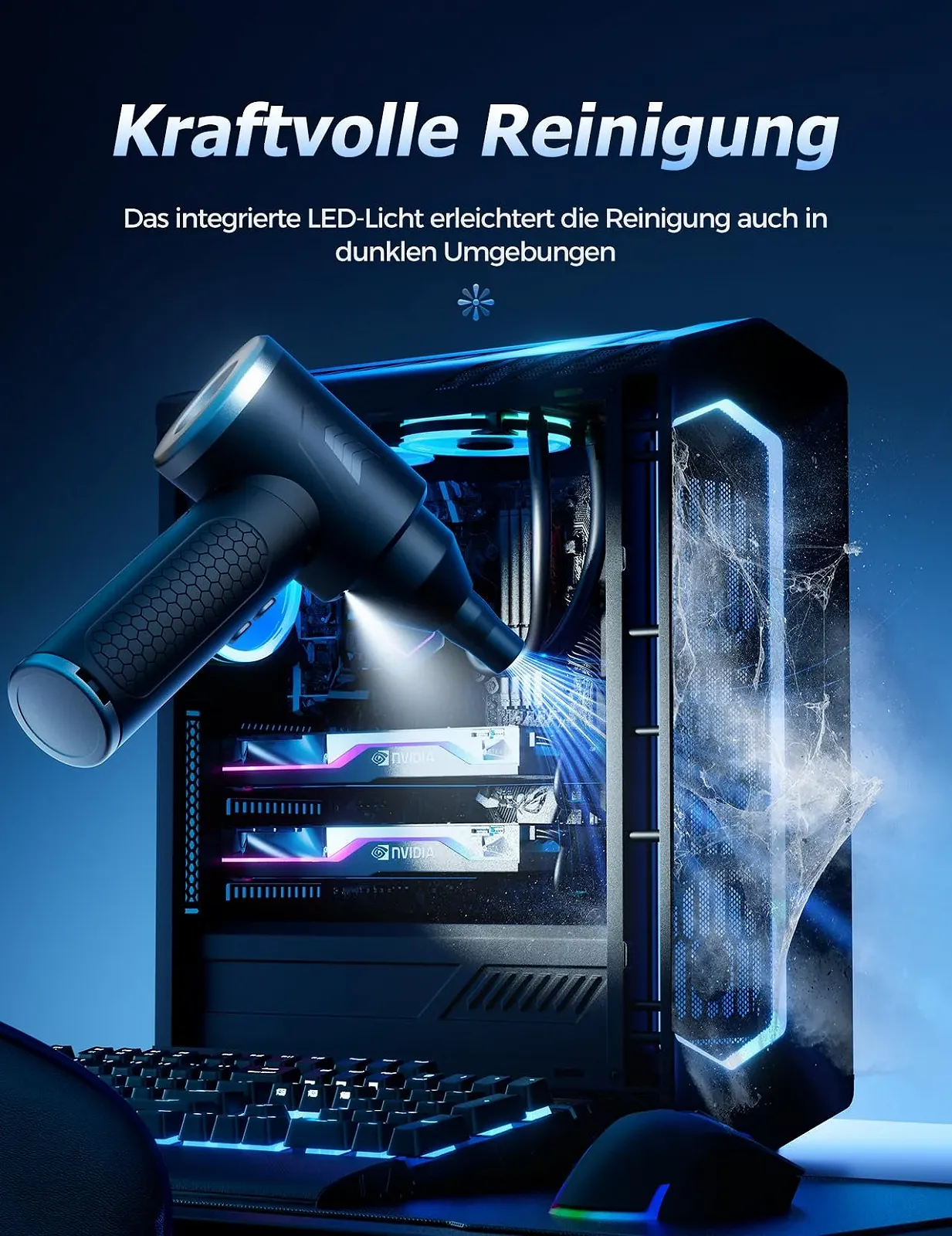 Акумуляторний повітродувка 100 000 RPM 3 швидкості 9000 mAh LED для авто та дому, фото №4 Акумуляторний повітродувка 100 000 RPM 3 швидкості 9000 mAh LED для авто та дому, фото №4