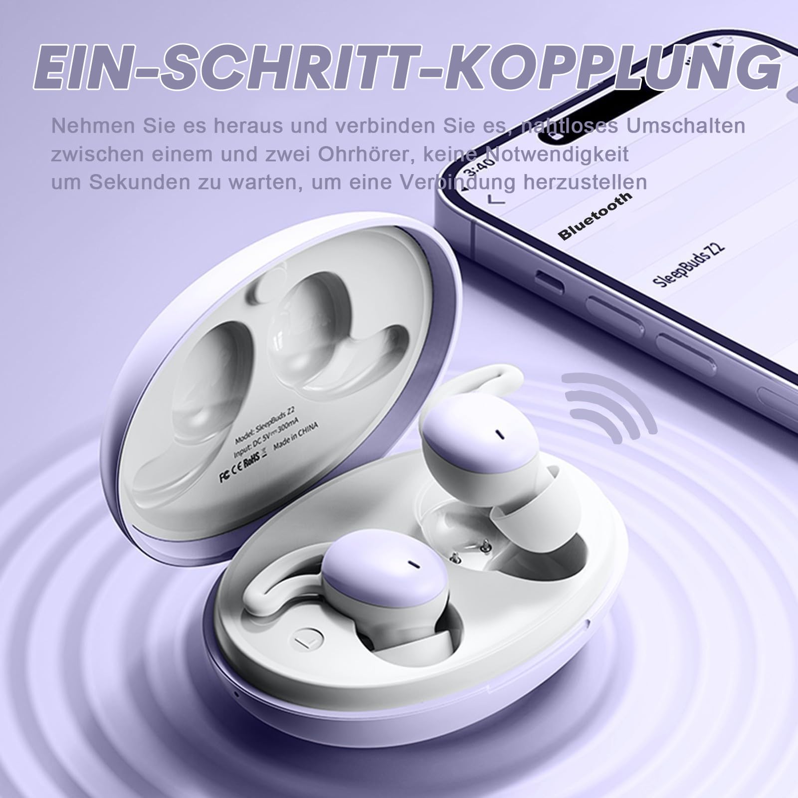 Навушники Bluetooth Бездротові для сну для бокових сплячих з шумозаглушенням, фото №7