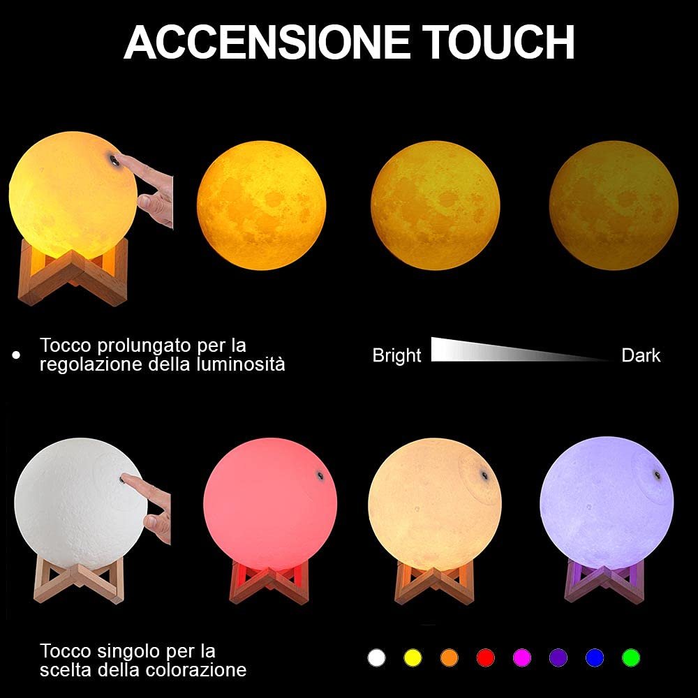 Настільна лампа BAKAJI Moon Shape RGB LED 15 см, фото №3