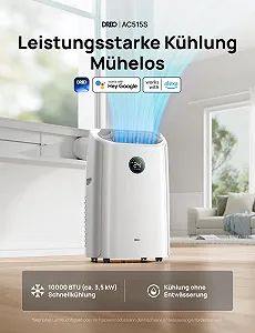 Мобильный кондиционер Dreo AC515S 10,000 BTU Drainage-free APP/Voice/Remote Control 24-Hour Timer Fan & Dehumidifier synthetic.ua - Фото 1