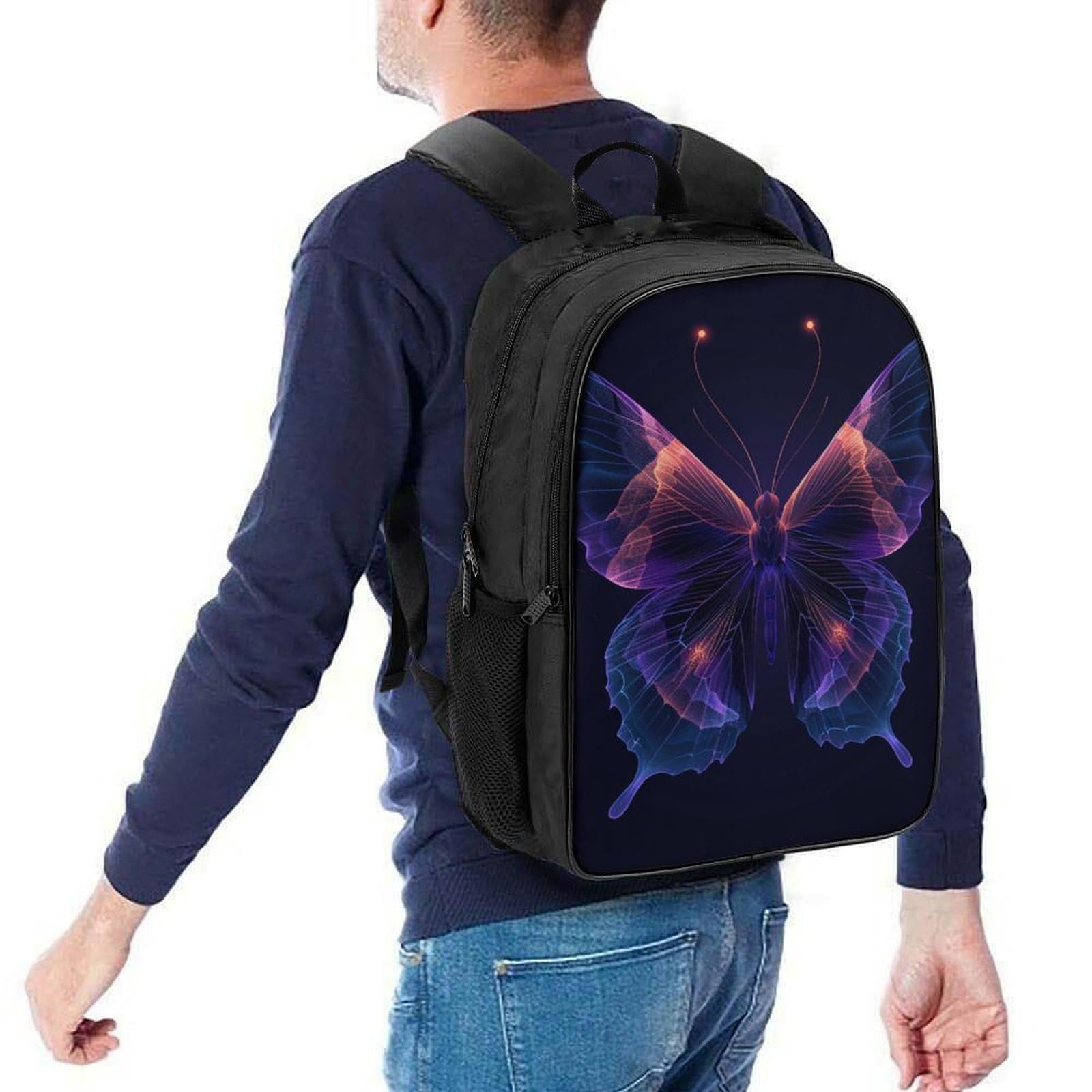 Ранец MXRMXR Butterfly для девочки-подростка, школьный рюкзак, ранец для начальной школы, детская школьная сумка, повседневный рюкзак 40x28x16см, фото №5