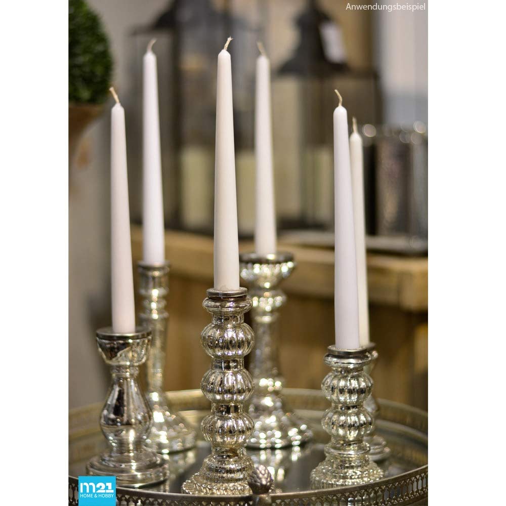 Підсвічник matches21 Candle Holder Silver Antique Glass Candle Holder Knob Thickening Shabby Скло 10 x 27.5 см, фото №2