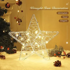 Настольная лампа Lewondr Stars LED из стальной проволоки на батарейках synthetic.ua - Фото 1