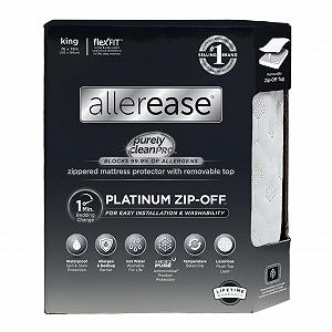 Защитный чехол на матрас AllerEase Platinum Waterproof с молнией, King Size, молния на 360 градусов, барьер от аллергии AllerEase, температурная компенсация, роскошный плюшевый верх, машинная стирка отдельно - Фото 1