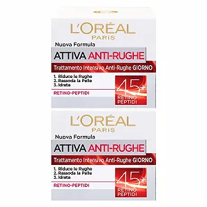 Денний крем L'Oréal Paris Active Anti-Wrinkle 45+ Інтенсивний догляд Зволожувальний та зміцнювальний 2 х 50 мл - Фото 1