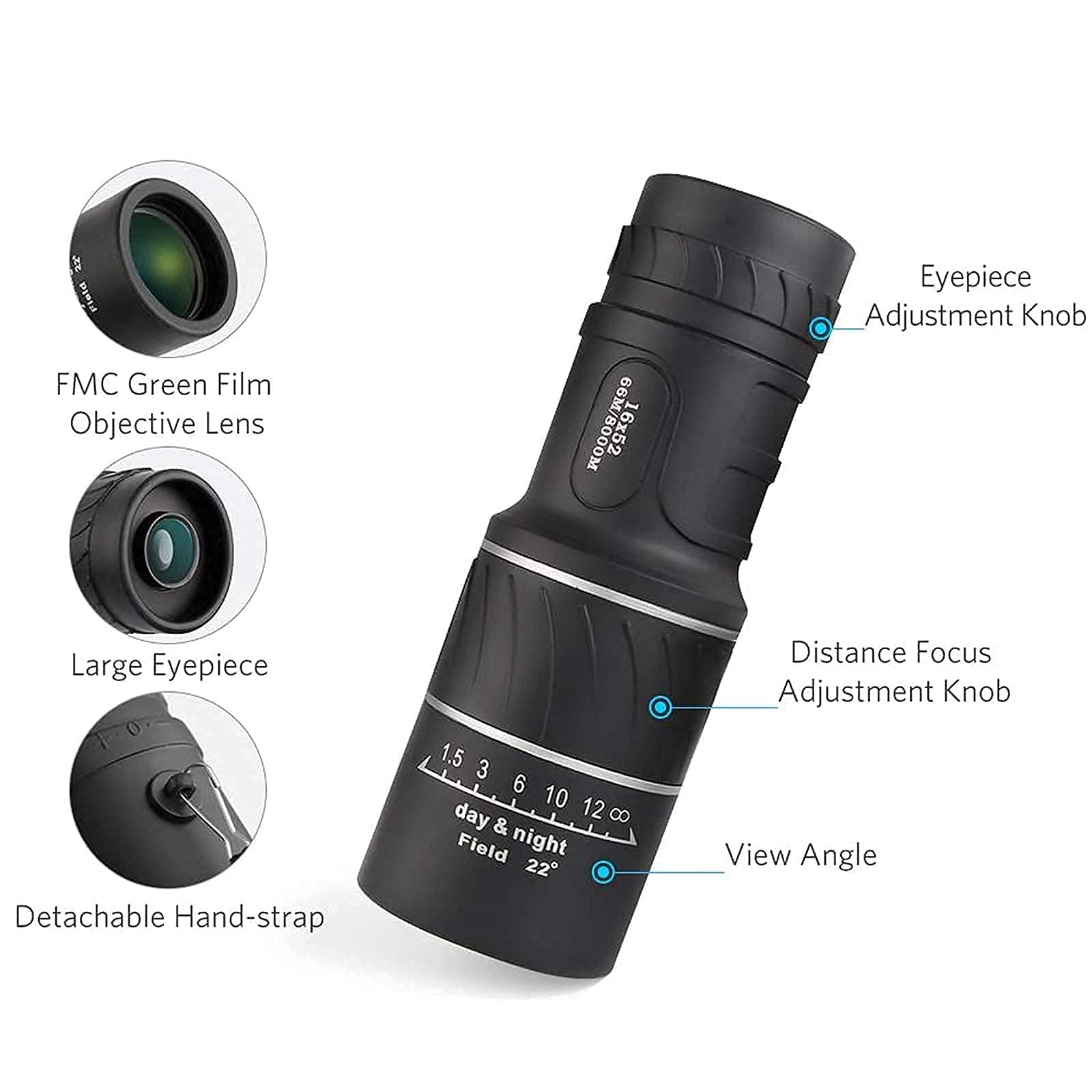 Монокуляр WANWEN Telescope 16 x 52 Dual Focus, фото №6
