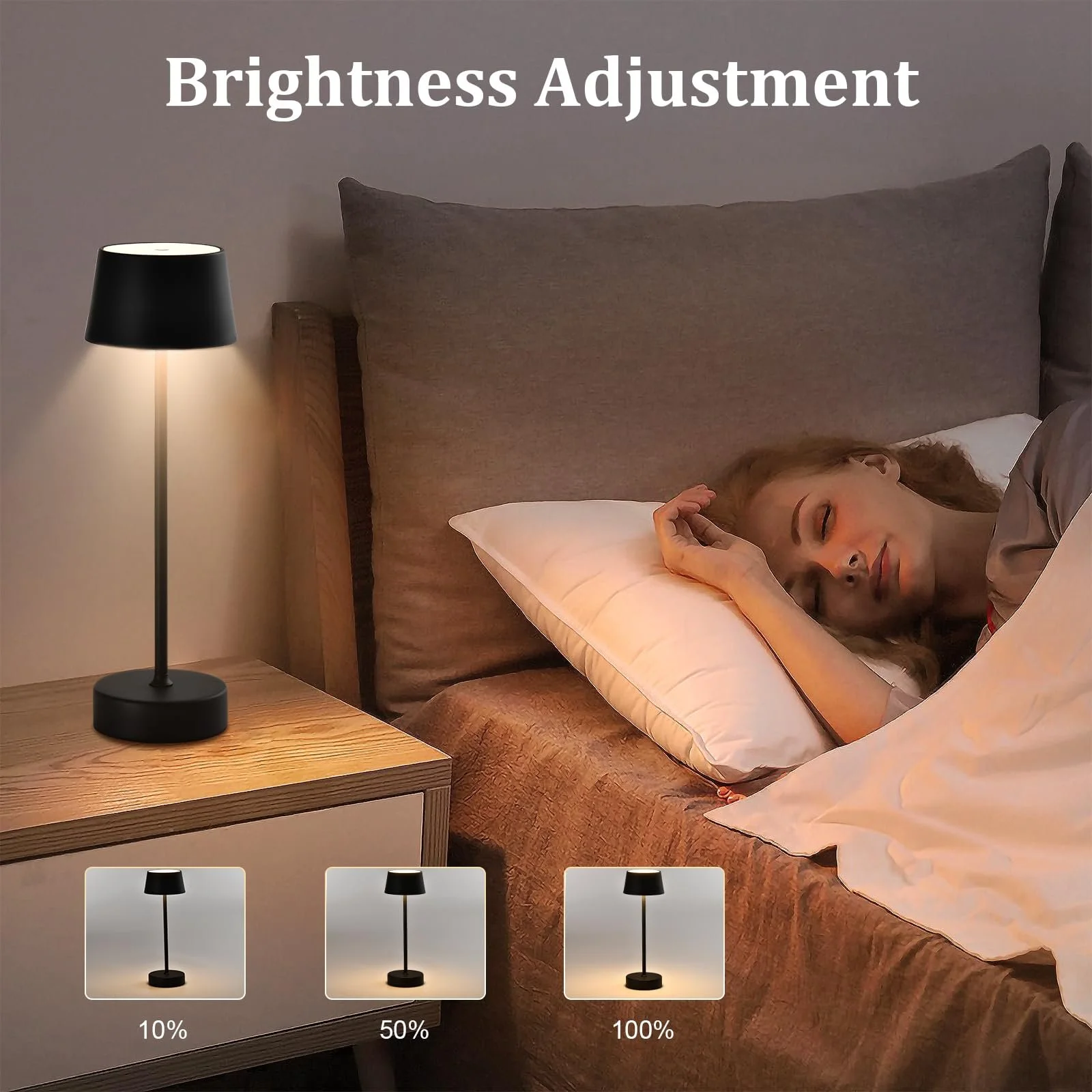 Настільна лампа LQWELL KT11332-1B Touch Type C USB Black, фото №3