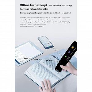 Ручка-переводчик Sorandy Scan, 112 языков, 1050mAh, USB, с функцией оффлайн и функцией записи для чтения и изучения языков synthetic.ua - Фото 1