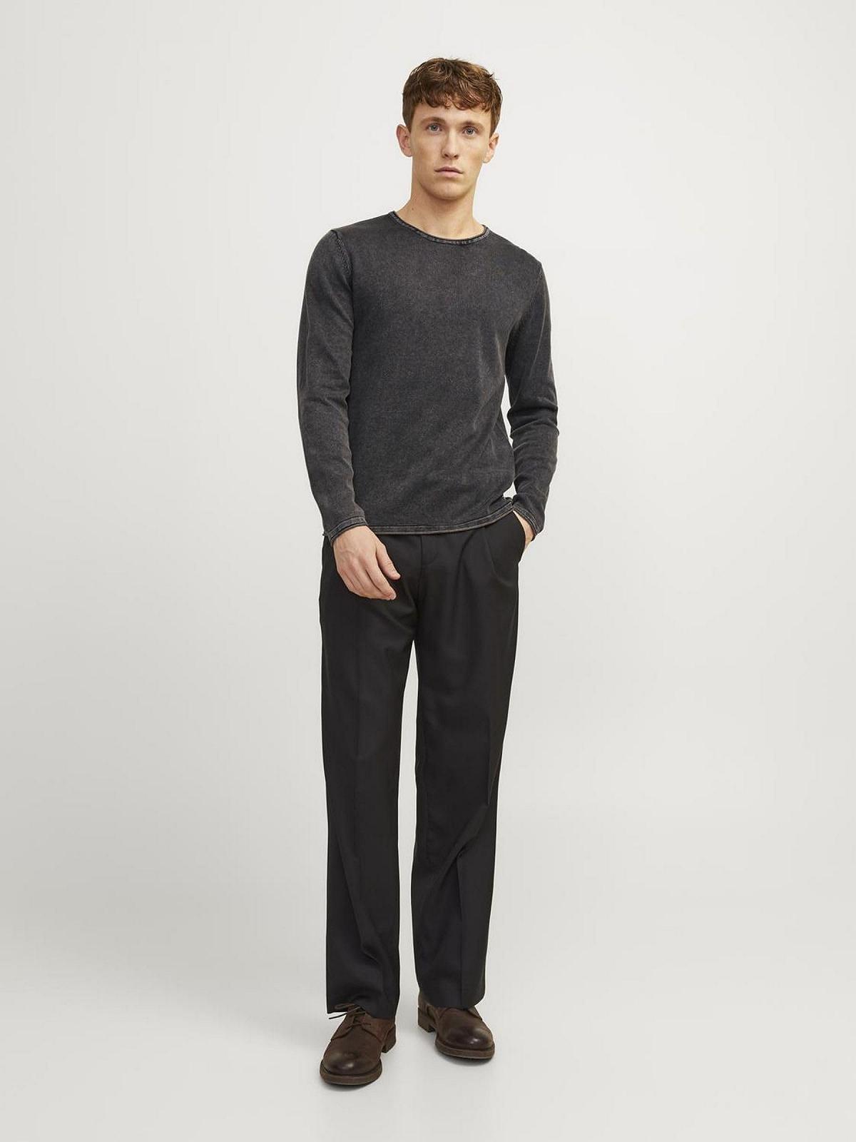 Чоловічий в'язаний джемпер JACK & JONES Однотонний в'язаний джемпер, фото №5