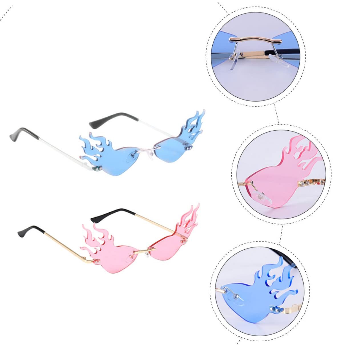 Сонцезахисні окуляри PACKOVE, набір 2 шт., Без оправи, фото №8