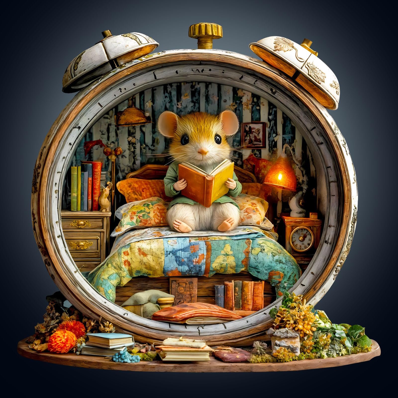 Деревянный пазл WOODBESTS Alarm Clock Mouse 255 элементов 34 x 32.7 см, фото №1