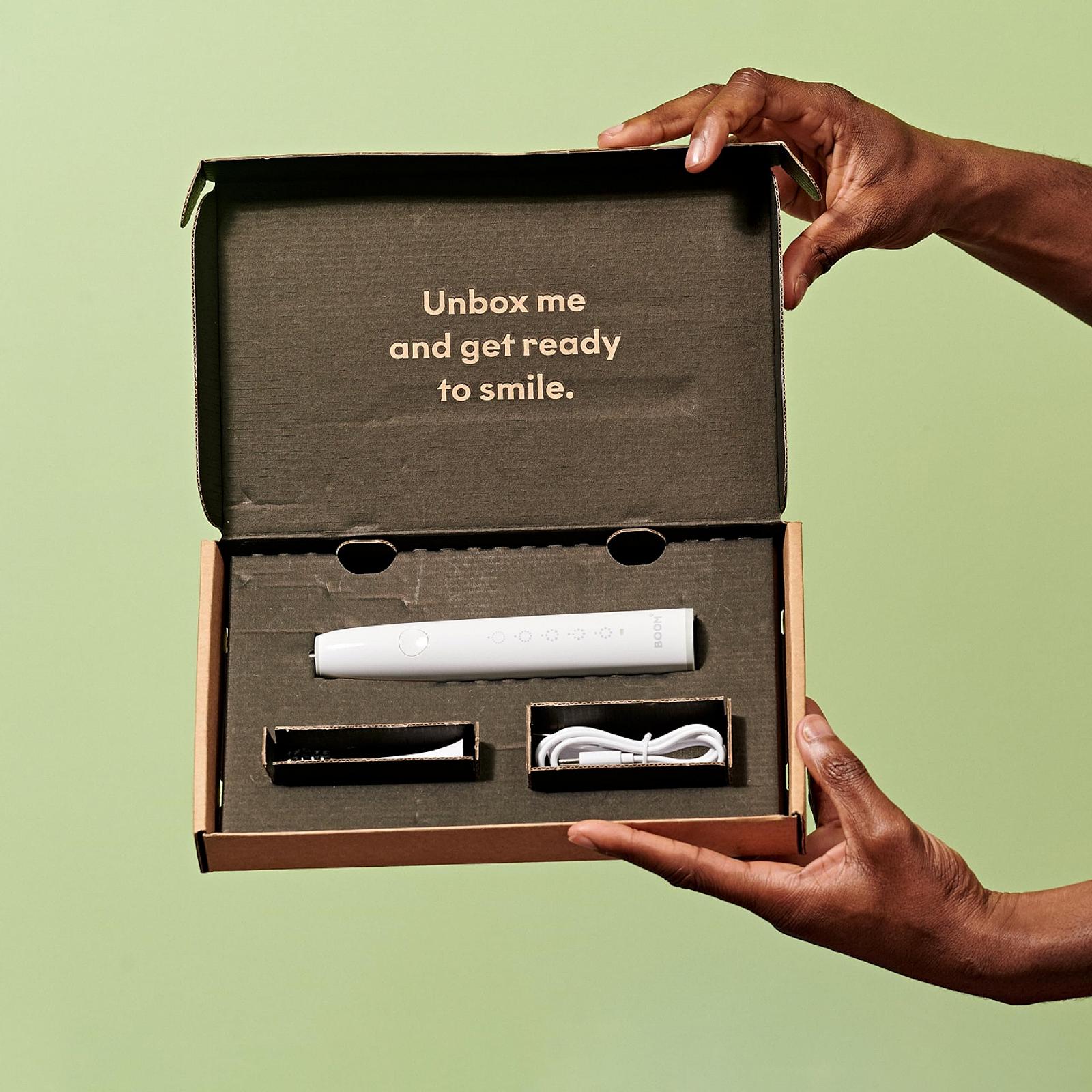 Електрична звукова зубна щітка BOOMBRUSH 90 днів роботи White, фото №8