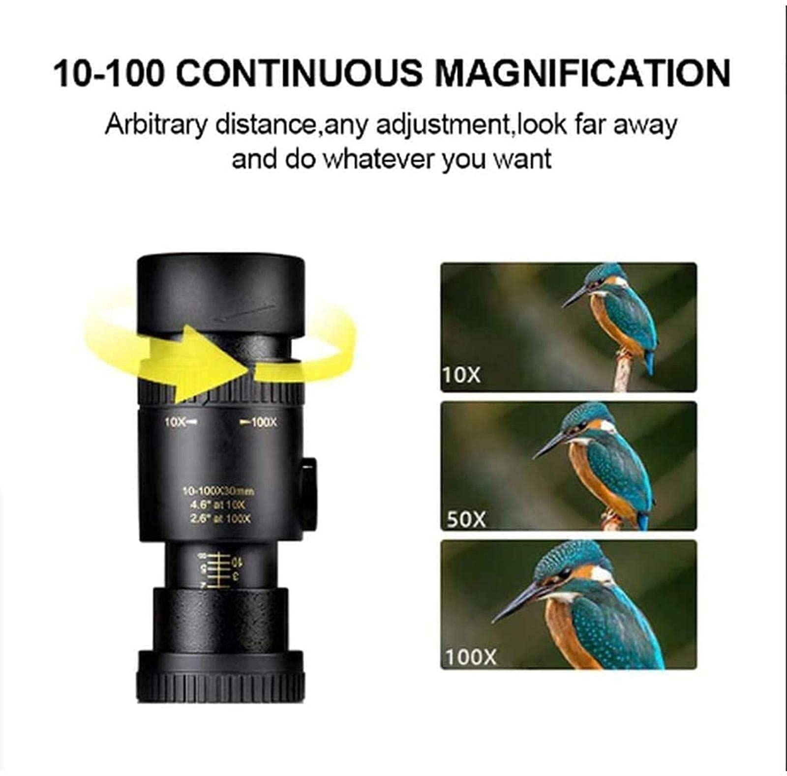 Монокуляр 4K 10 300 x 40 мм Super-Telezoom з тримачем для телефону та штативом, фото №4