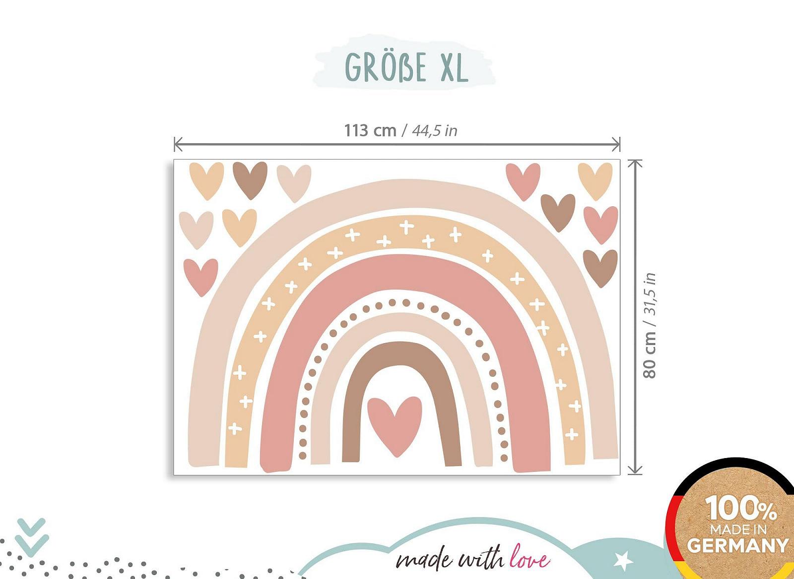 Наклейка на стену Little Deco DL935-5 Радуга Бохо Сердца для детской комнаты, фото №4