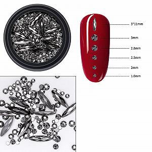 Стрази для нігтів Плоскі з крижаним покриттям Срібний synthetic.ua - Фото 1