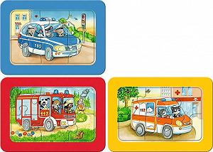 Детский пазл-рамка Ravensburger 05630 Животные в работе 3 x 6 деталей synthetic.ua - Фото 1