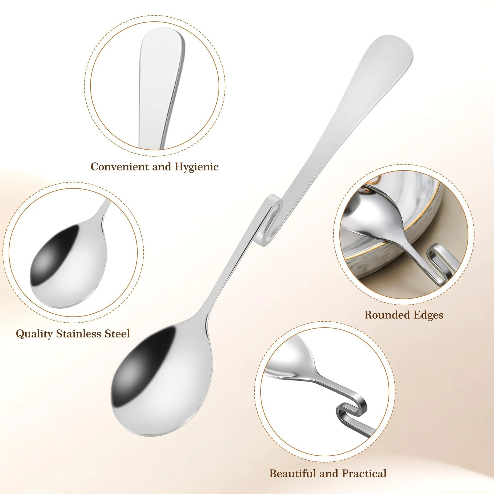 Ложка Кавова з нержавіючої сталі, набір 10 штук, фото №3