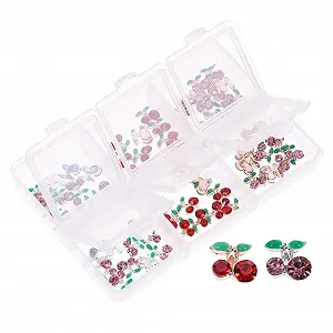 Украшения для ногтей LALAFINA Фрукты Акрил DIY Камни Декоративные диски Роскошные кристаллы Наклейки для маникюра Вишня Фрукты, 60 шт - Фото 1