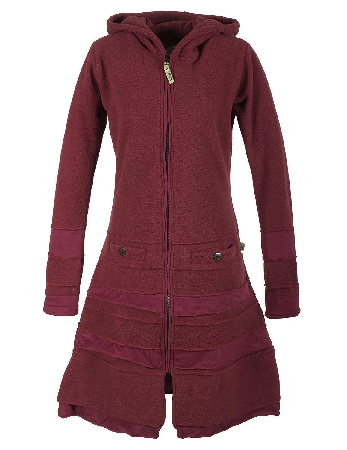 Пальто Vishes из лоскутов ткани, экологичное, переработанное, флисовое, с капюшоном, фото №1 Пальто Vishes из лоскутов ткани, экологичное, переработанное, флисовое, с капюшоном, фото №1