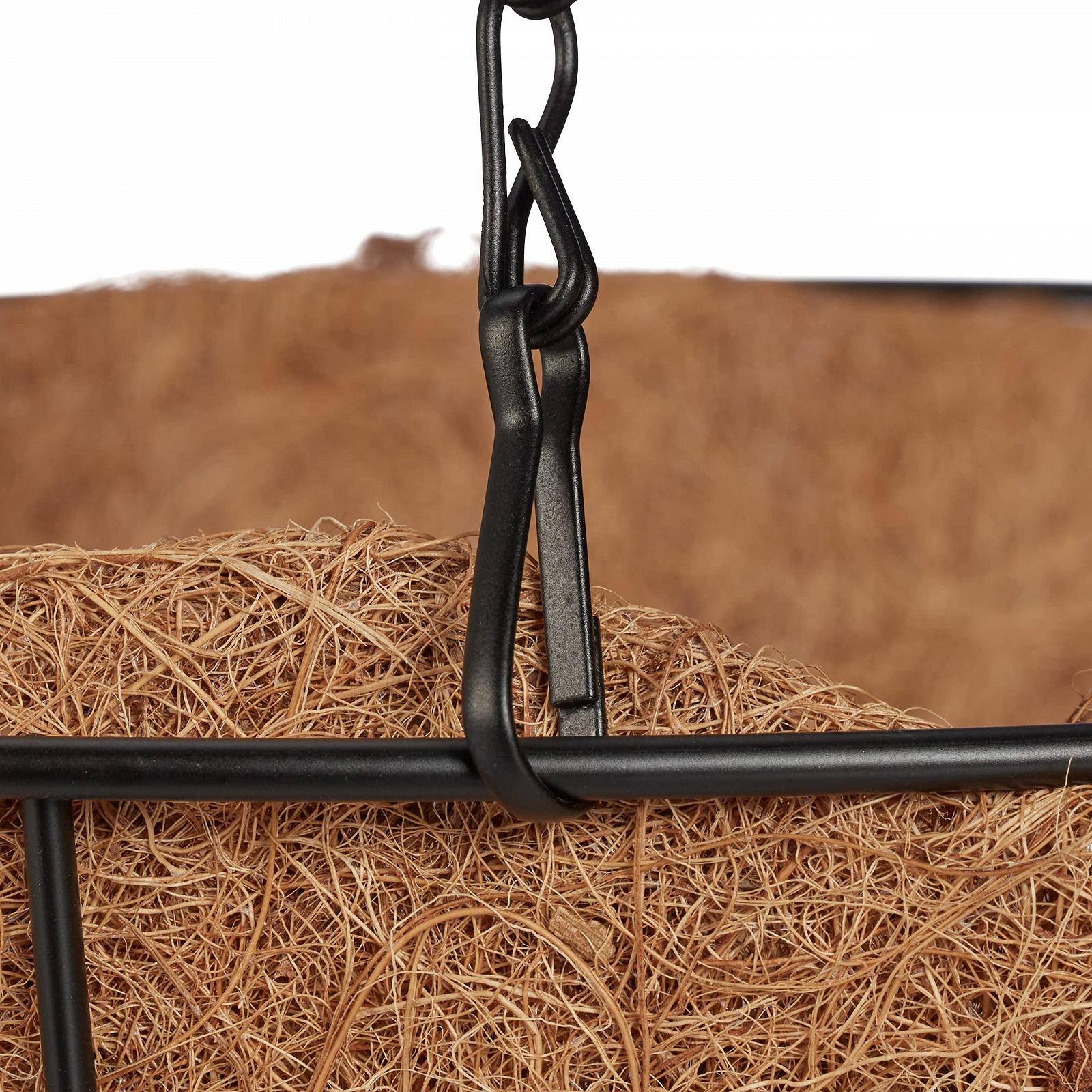 Підвісні кошики Relaxdays Набір з 3 шт Метал та кокосове волокно H x D: 48 x 31 cm Коричневий/Чорний, фото №7