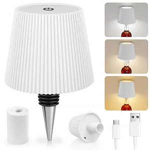 Насадка-лампа на пляшку LED Акумуляторна Сенсорна IP54 Біла - Фото 1