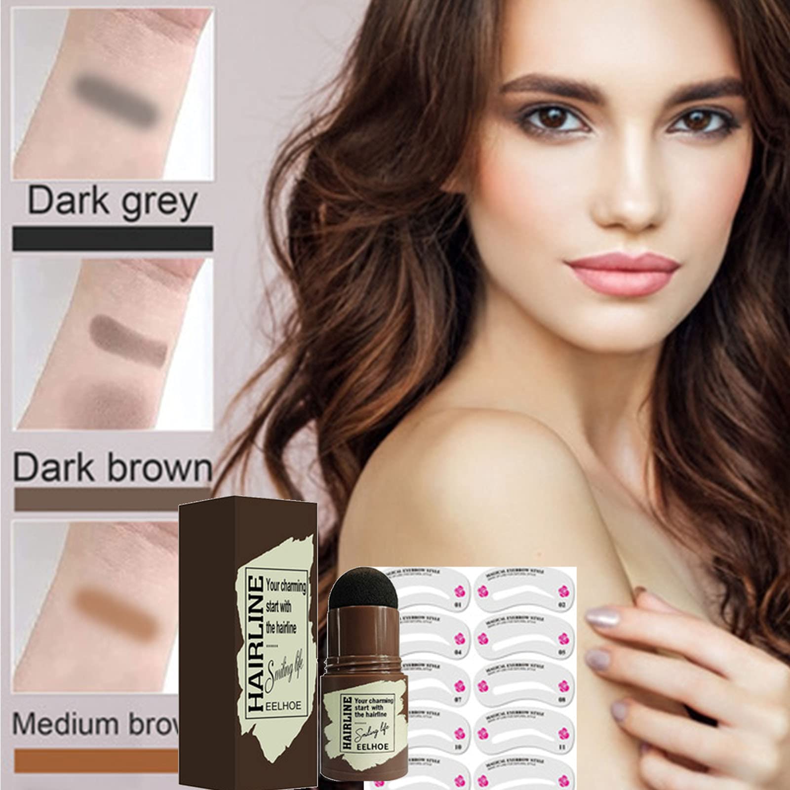 Трафарет для брів Професійний Водонепроникний Одноетапний Набір для Тиснення та Формування брів Чорний Коричневий, фото №7