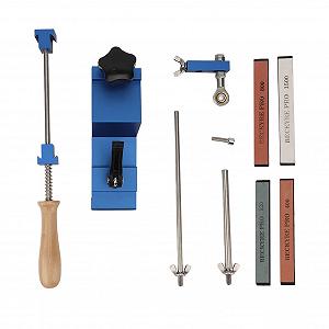 Система для заточування кухонних ножів професійна поворотна з нержавіючої сталі з 4 точильними каменями - Фото 1