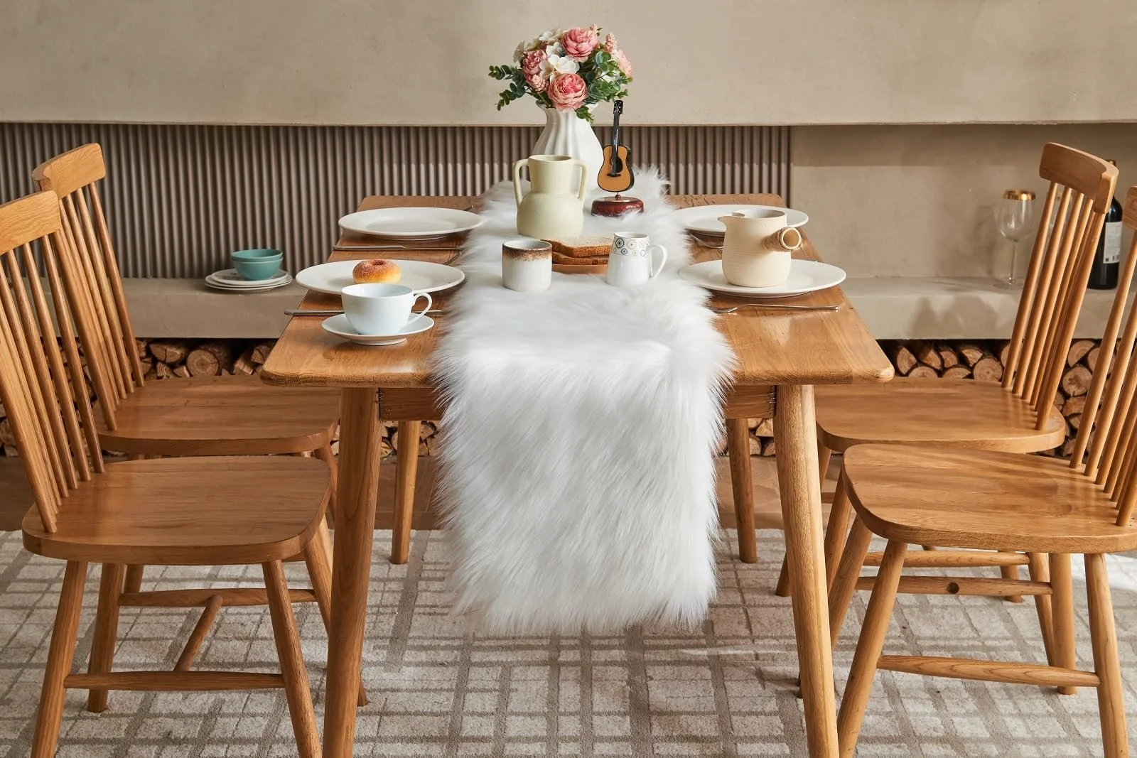 Ранер Faux Fur Modern 30 x 180 см Білий, фото №4