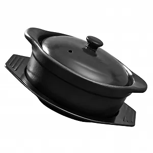 Кастрюля керамическая Garneck 1.26 л с крышкой и двойными ручками антипригарная - Фото 1