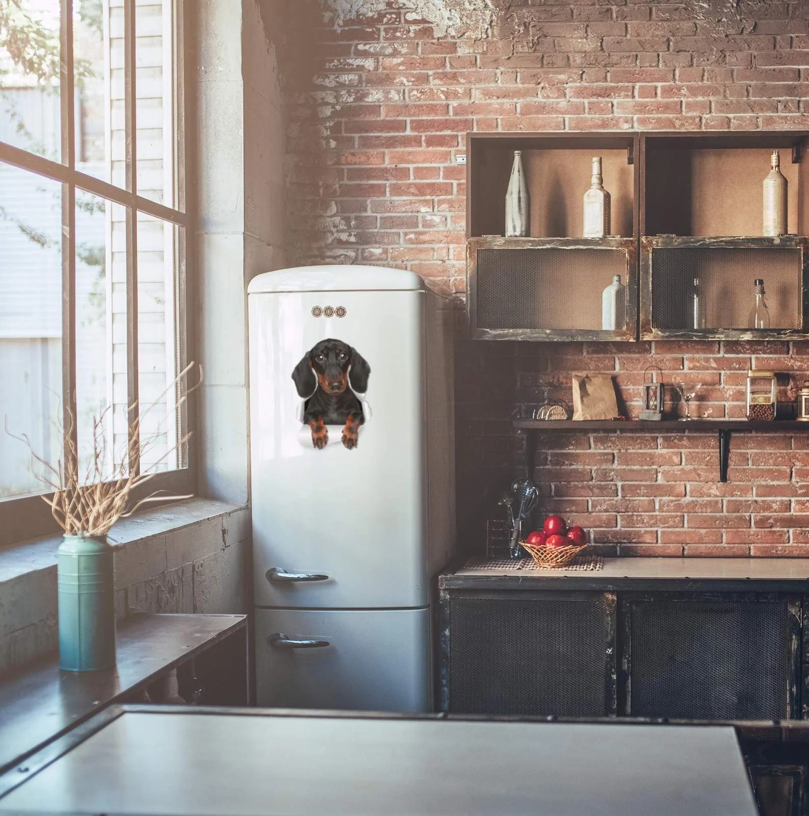 Наклейки на стіну Winston & Bear Такса 3D ефект набір 2 шт., фото №3